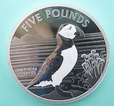 1 Oz Silbermünze  Puffin Papageientaucher Alderney  2019 ST Aufl 10000 St