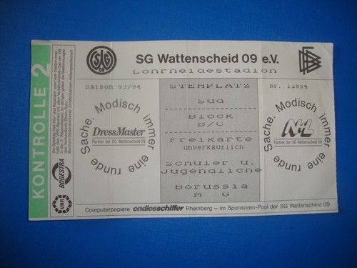 Ticket sg wattenscheid - 93/94,