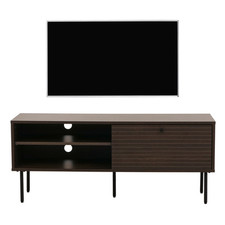 B-Ware TV-Rack MCW-N78, Lowboard skandi Stil Metall Holz 50x120x40cm dunkelbraun
