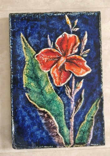 Keramik wandplatte blumen - keramik,