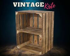 3er Set  geflammte Obstkisten-Regalkiste mit Zwischenboden " quer " 50x40x30cm