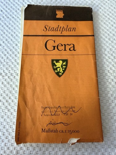 Stadtplan stadt gera 1986 - gera,