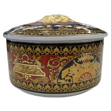 Rosenthal Versace Medusa rot Porzellan 4" runde Schmuckschatulle OHNE BOX