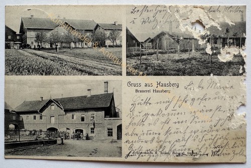 Gruss aus hausberg brauerei - ak,