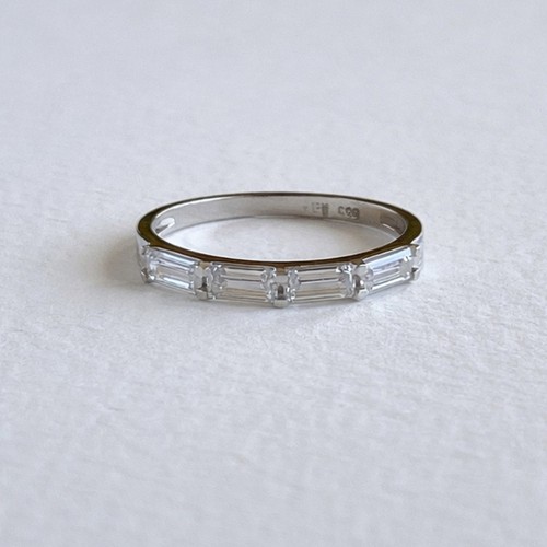 14k weißgold baguette - 14k, cz