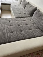 Sofa, gebraucht, 6 Personen, grau, 4 Lange Große  Kissen,