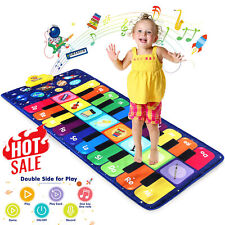 Tanzmatte,Musikmatte für Kinder, Klaviermatte mit 8 Instrumenten,Tier, 120x48cm