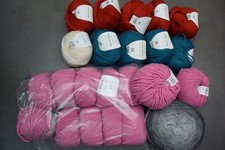 Wollpaket mit 1300g, verschiedene Garne, zum häkeln und stricken