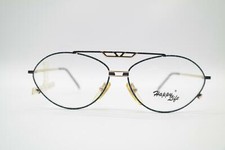Vintage Happy Life 2999 Blau Gold Schwarz Oval Brille Brillengestell NOS