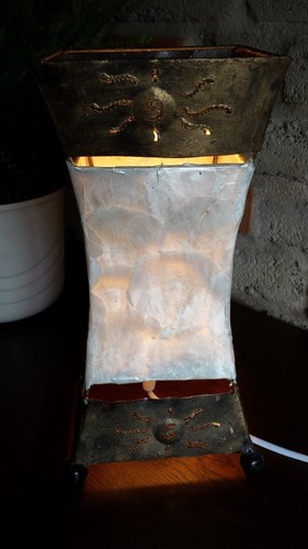 Lampe perlmutt metall - lampe,