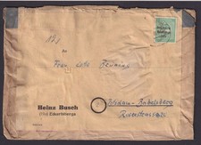 SBZ Brief Eckartsberga Sachsen Anhalt Potsdam Babelsberg Brandenburg