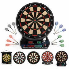 Elektronische Dartscheibe Profi Dartboard 4-LED 12 Pfeile 202 Spiele Dartboard