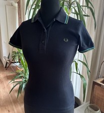 Hübsches Fred Perry  Poloshirt Damen Schwarz Größe 34 36