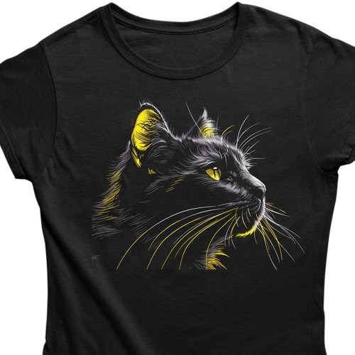 Damen shirt katze minimal - damen, t-shirt