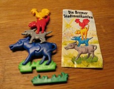 1995 Die Bremer Stadtmusikanten, uralt + rar + 1 BPZ, Steckpuzzle Komplettsatz