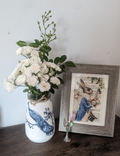 Pfau vorratsdose decoupaged - vorratsdose,