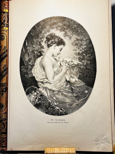 Der liebesbote 1879 holzstich - der,