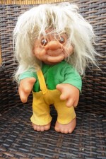 VINTAGE DAM Troll  DÄNEMARK MOHAIR ? FIGUR PUPPE  35 cm OPA