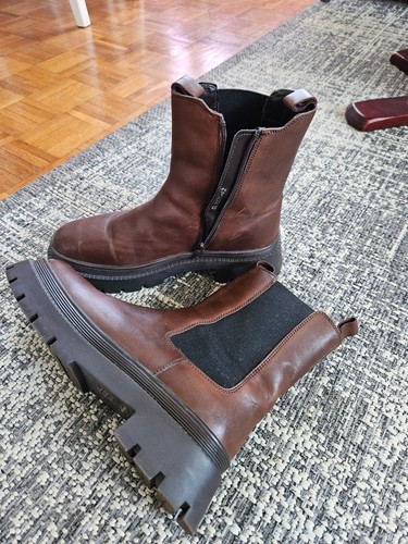 Stiefeletten kunstleder braun - stiefeletten,