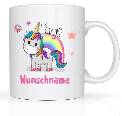Einhorn regenbogen tasse mit - regenbogen,