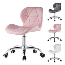 Bürostuhl Weiß/Rosa/Grauer verstellbarer Drehstuhl Gepolstertem Sitz Kunstleder