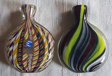 2 Schnupftabakflaschen/Bixl, eine mit Fadenglas von Cristallerie Bavaria/Zwiesel