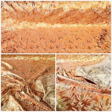Jacquard Brokat Möbelstoff Vorhang Gardine Deko Stoff Meterware Orange Goldfaden