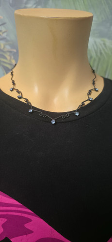 Kette schwarz strass - kette,