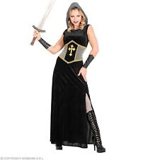Kleid lang mit Armstulpen Ritterin schwarz Damen Kostüm Karneval Fasching