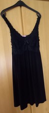 Nachtwäsche Dessous Negligé  Damen Gr. L, 40/42 Schwarz ,Träger u. V-Ausschnitt