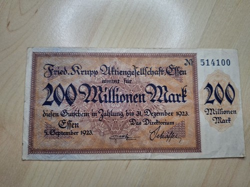 Firmennotgeld 200 millionen - 200,