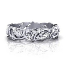 Ring Silber Blumen Muster