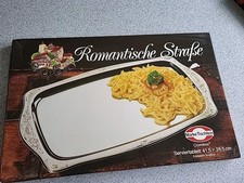 Servierplatte ,,Romantische Straße"Edelstahl 41,5×26,5 cm Marke Tischfein NEU  
