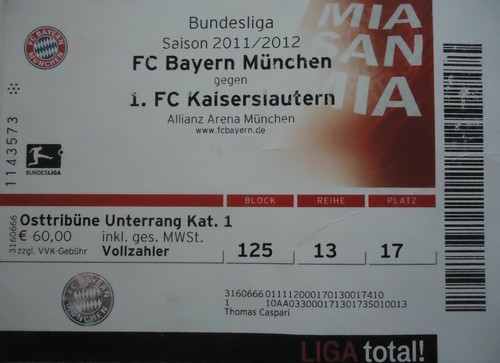 Ticket bundesliga 2011 - bundesliga, fc