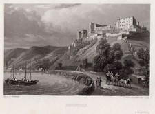 St. Goar Rheinfels Original Stahlstich Frommel & Winkles 1840