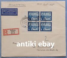 # Schlesien - R-Brief 1944 aus Goldberg mit 4er-Block Kameradschaftsblock 20+30