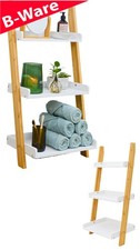 B-Ware 3 Fächer Bambus Leiterregal - 45x90 Badezimmer Regal Holz Leiter Treppe 