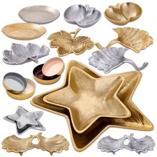 Dekoschale gold Knabberschale Deko Schalen silber Apfel Stern Ginkgo Blatt