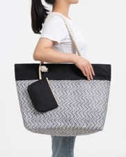 axy XXL Jute Strandtasche Tasche Shopper Tragetasche Badetasche Wasserdicht Groß