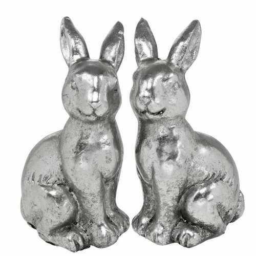 Deko hase silber vintage - silber,