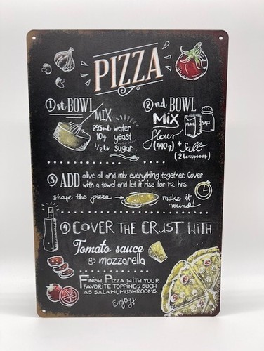 Blechschild pizza 20x30cm - pizza,