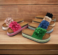 Damen Sandalen Plateau Blumen Sandaletten Wedge Sommer Schuhe TL891 NEU