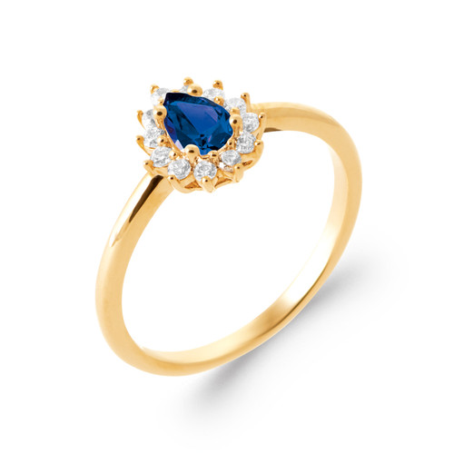 Ring marquise kristall - kristall, blau