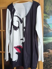 Damenshirt Langarmshirt mit Gesicht