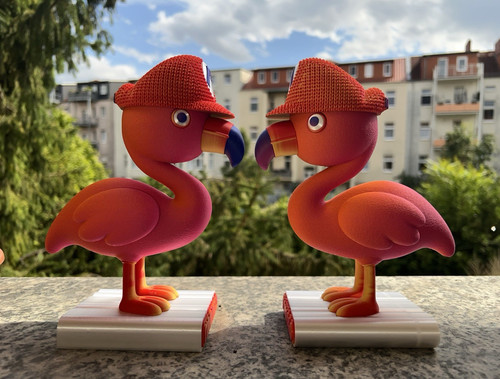 Flamingo figur auf - flamingo, sockel