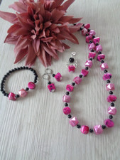 Schmuckset Himbeer Schwarz