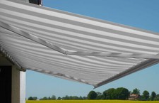 Elektrische Kassettenmarkise H124, Markise Vollkassette 5x3m Acryl Grau/Weiß