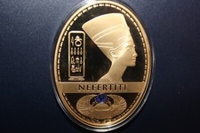 XXL Gigant Oval Barren Nofretete Sphinx Ägypten Goldauflage Strassstein 64x86mm