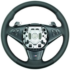 Lenkrad für BMW E60 E61 E63 E64 M Leder neu bezogen ab 9.2005 mit Schaltwippen