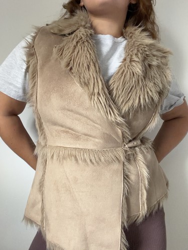 Vintage y2k kunstfell weste - vintage,